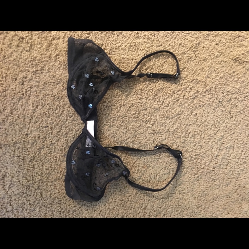 Beautiful black sheer bra with sequence detail